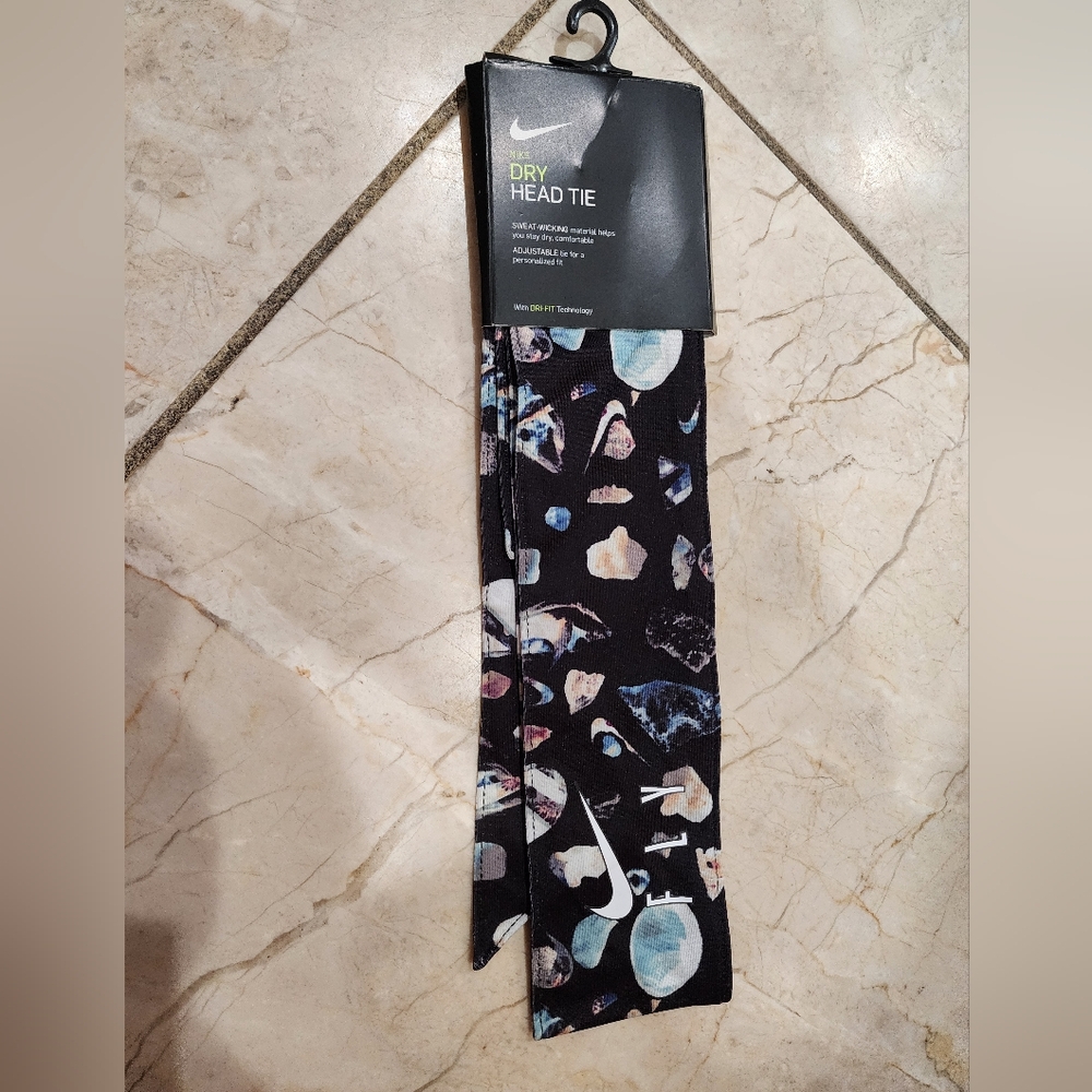 Nike Black Head Tie with Multicolor Abstract Design